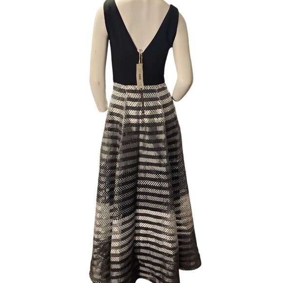 Size 0 Erin Featherston Black & White Formal NWT Unworn Stripes Polka Dots - Picture 3 of 8